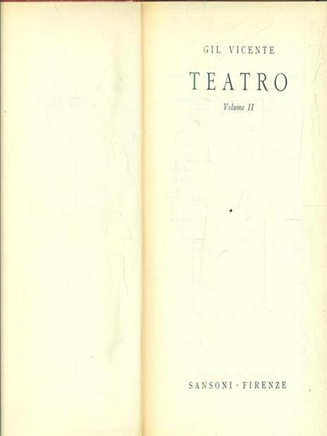 Teatro. Vol II - Gil Vicente - copertina