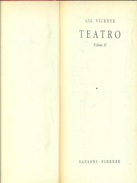 Teatro. Vol II - Gil Vicente - copertina