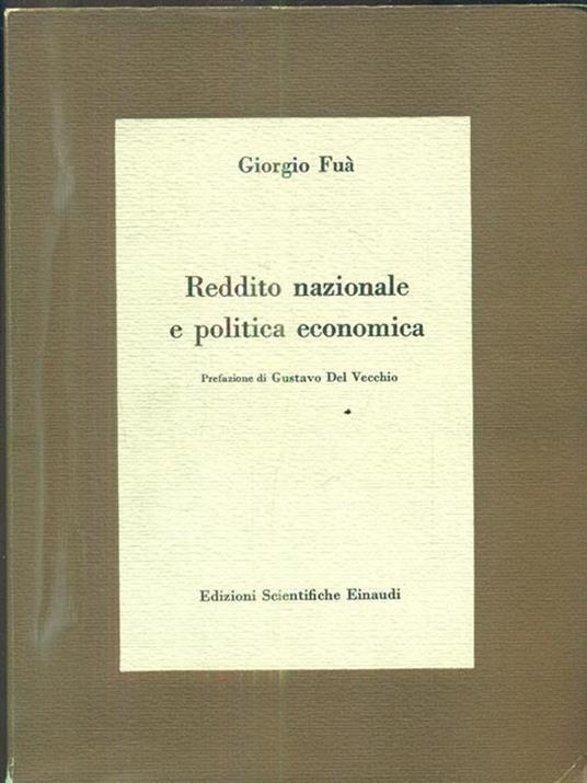 Reddito nazionale e politica economica - Giorgio Fuà - copertina