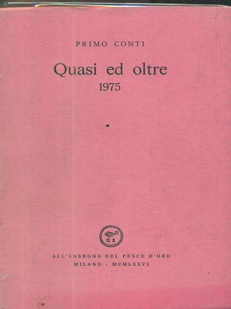 Quasi ed oltre - Primo Conti - copertina