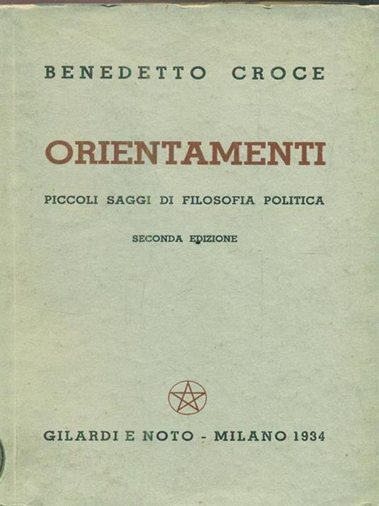 Orientamenti - Benedetto Croce - copertina