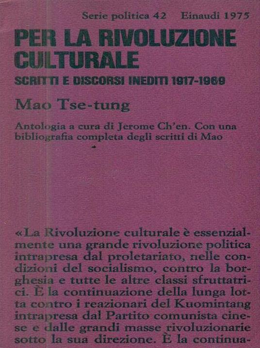 Per la rivoluzione culturale - Mao Tse-tung - copertina