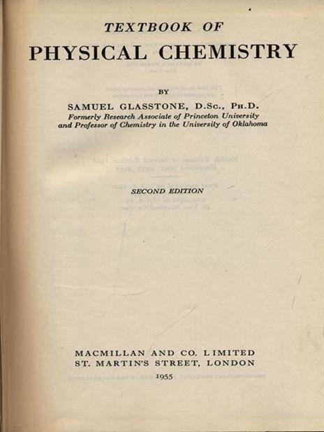 Textbook of physical chemistry - Samuel Glasstone - copertina