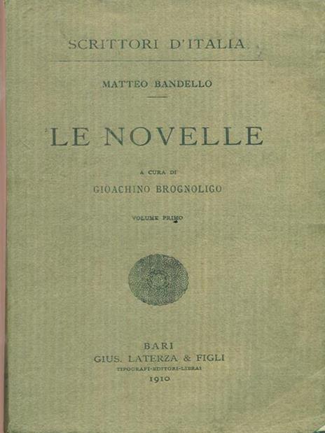 Le novelle. Vol primo - Matteo Bandello - 2