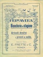 Primavera. Biancherie di stagione ed articoli diversi a prezzi di saldo. Supp 3 al catalogo generale n 41