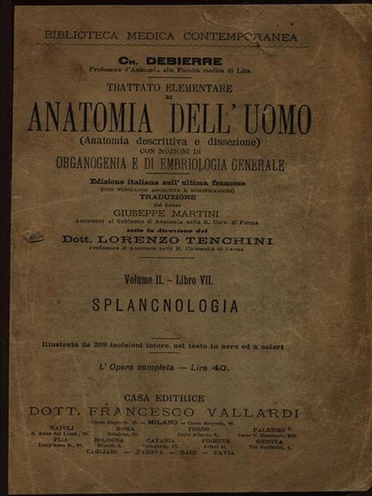 Trattato elementare di anatomia dell'uomo - copertina