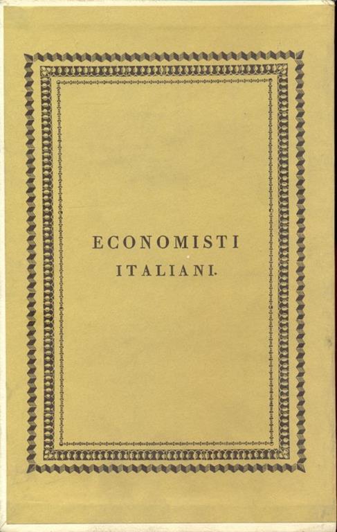 Economisti italiani - Tomo XI Beccaria - copertina