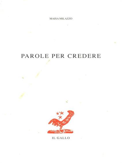 Parole per credere - Maisa Milazzo - copertina