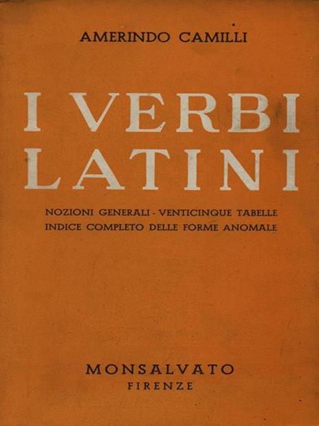 I verbi latini - Amerindo Camilli - copertina