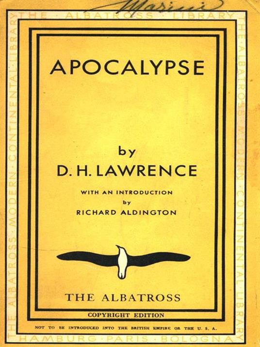 Apocalypse - David Herbert Lawrence - copertina