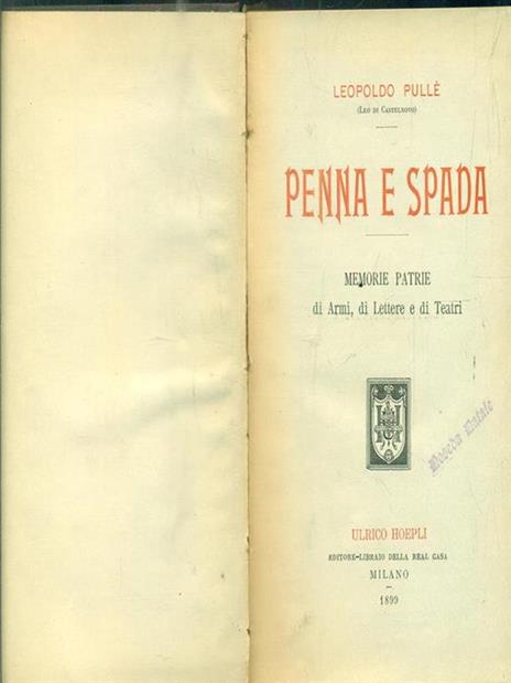 Penna e spada - Leopoldo Pullé - copertina