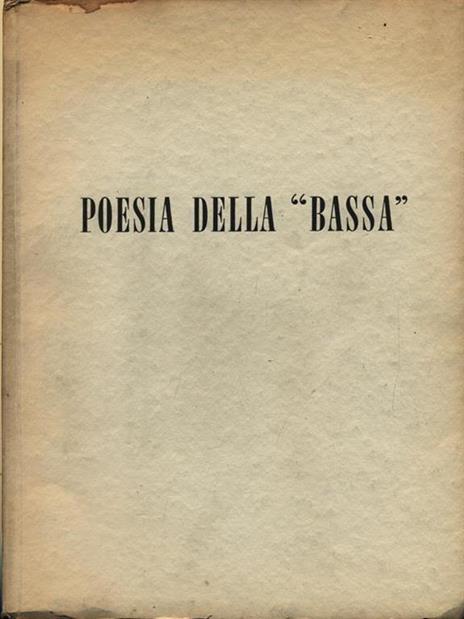 Poesia della Bassa - Giacomo Bascapé - copertina