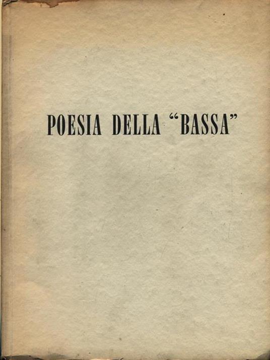 Poesia della Bassa - Giacomo Bascapé - copertina