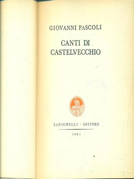 Canti di castelvecchio - Giovanni Pascoli - copertina