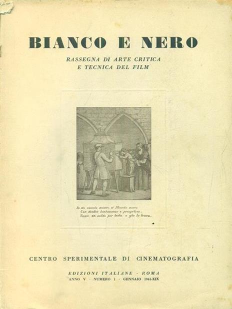 Bianco e nero. Anno V. Numero 1. Gennaio 1941 - copertina