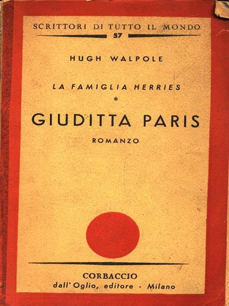 Giuditta Paris - Hugh Walpole - copertina