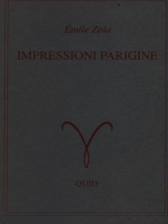 Impressioni parigine - Émile Zola - copertina