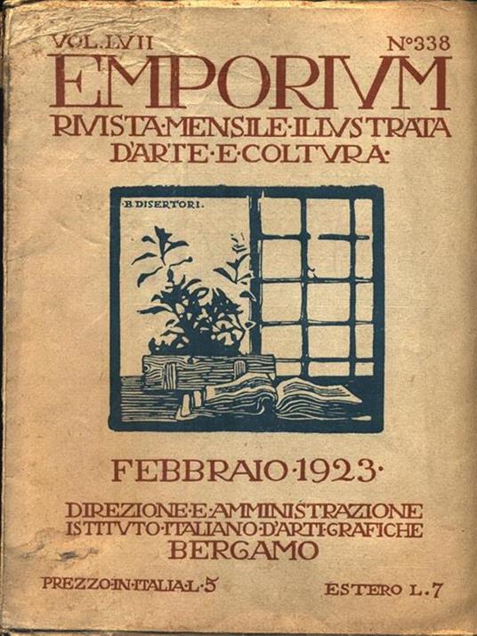 Emporium - Vol. LVII n. 337 Febbraio 1923 - copertina