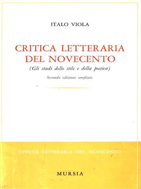 Critica letteraria del Novecento - Italo Viola - copertina