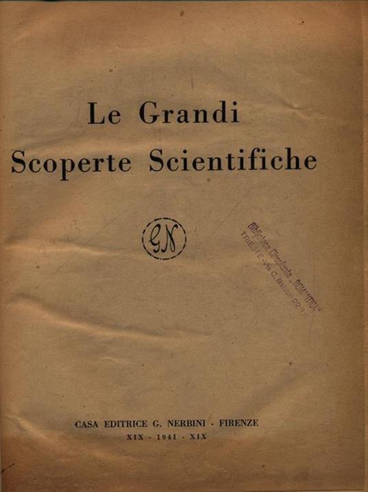 Le grandi scoperte scientifiche - Italo Del Giudice - copertina