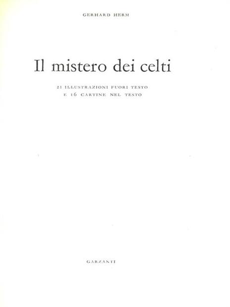 Il mistero dei celti - Gerhard Herm - copertina