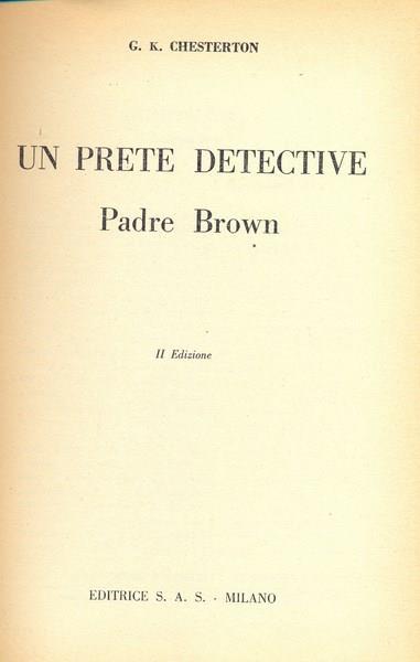 Un prete detective Padre Brown - Gilbert K. Chesterton - copertina