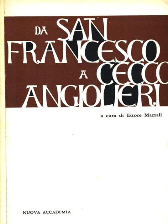 Da San Francesco a Cecco Angiolieri - Ettore Mazzali - copertina