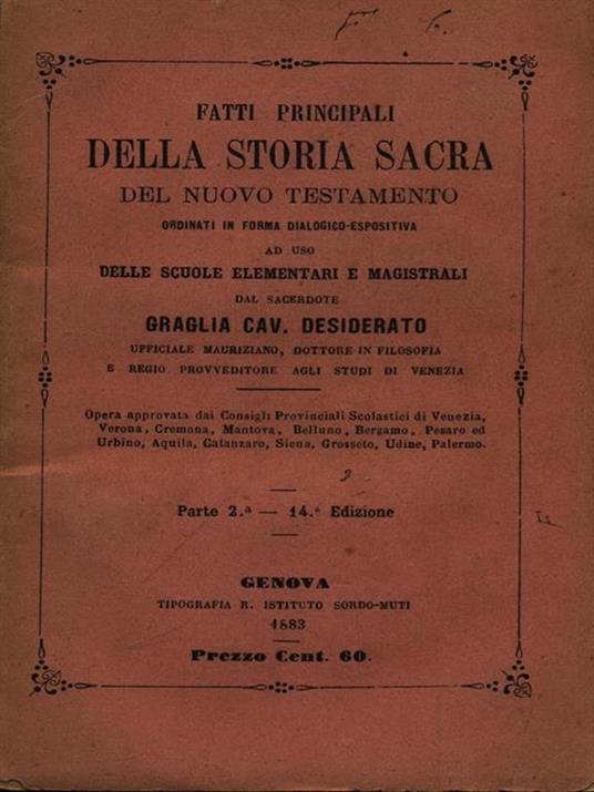 Fatti principali della storia sacra del nuovo testamento - copertina