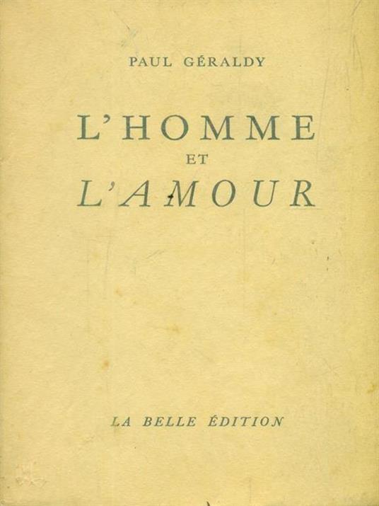 L' homme et l'amour - Paul Géraldy - copertina