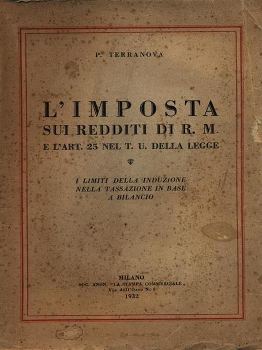 L' imposta sui redditi di R.M. e l'art. 25 nel T.U. della legge - P. Terranova - 4