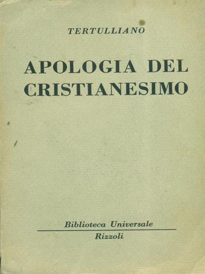 Apologia del Cristianesimo - Quinto S. Tertulliano - copertina