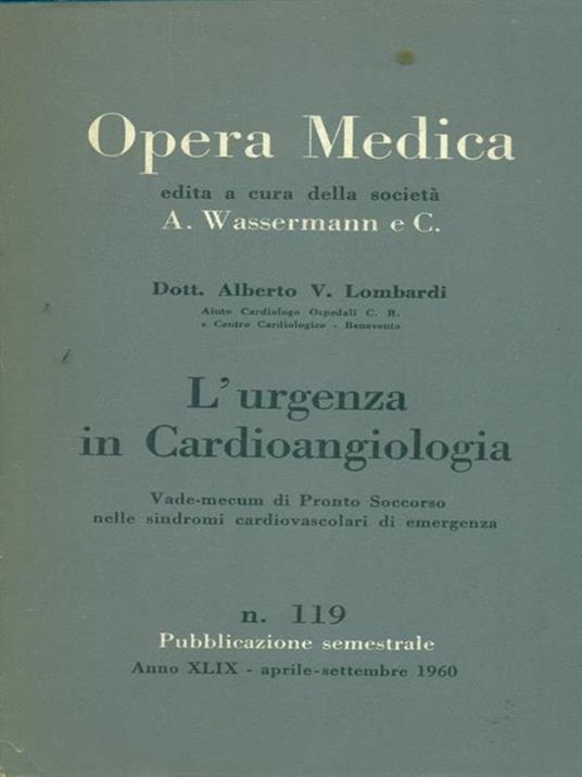 L' urgenza in Cardioangiologia - Alberto V. Lombardi - copertina