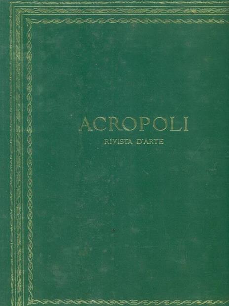 Acropoli rivista d'arte 1961-62 - Umberto Pini - copertina