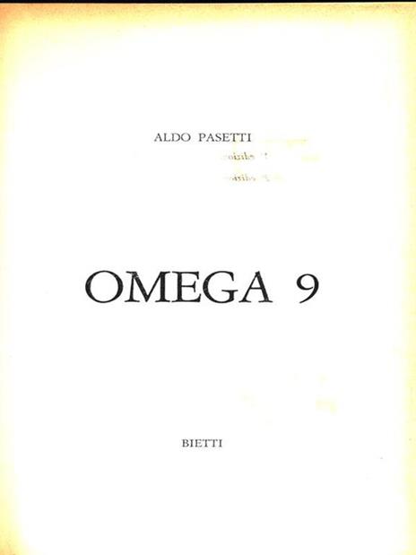 Omega 9 - Aldo Pasetti - copertina