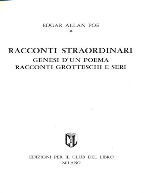 Racconti straordinari. Racconti grotteschi e seri - Edgar Allan Poe - copertina