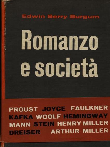 Romanzo e società - Edwin Berry Burgum - copertina