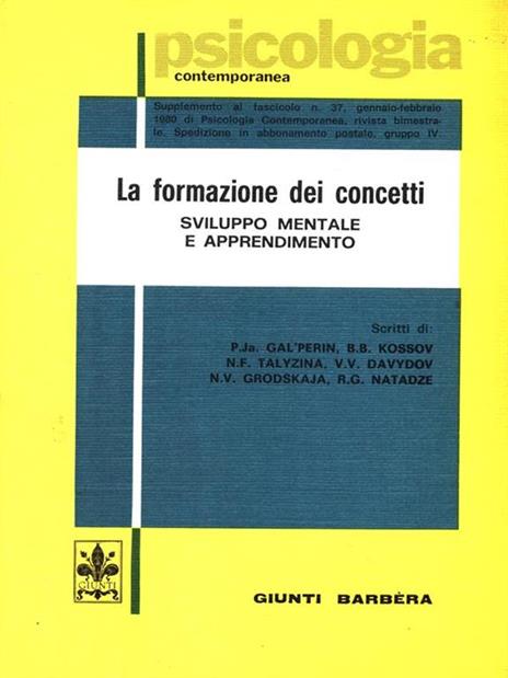 La formazione dei concetti - copertina