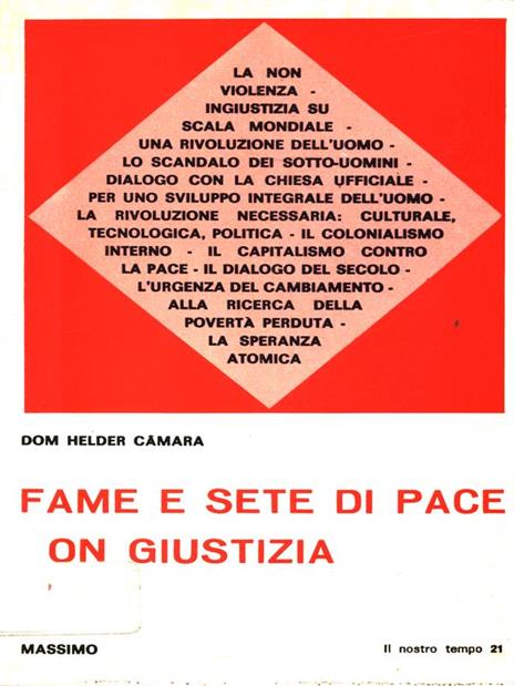 Fame e sete di pace con giustizia - Dom Helder Camara - copertina