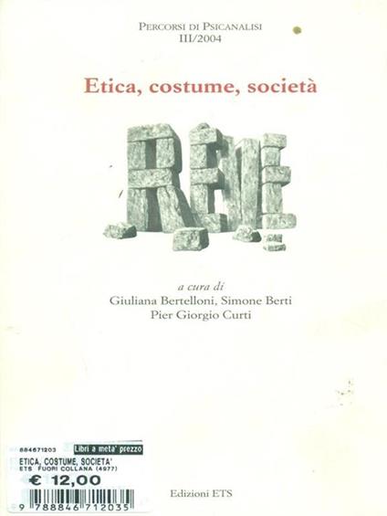 Etica, costume, società - G. Bertelloni - copertina