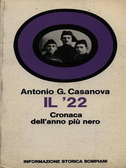 Il 22 cronaca dell'anno più nero - Antonio G. Casanova - copertina