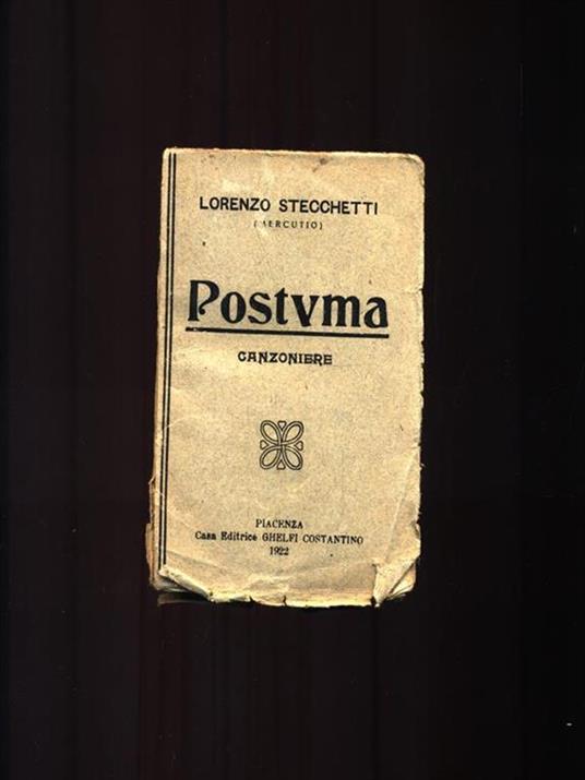 Postuma - Lorenzo Stecchetti - copertina