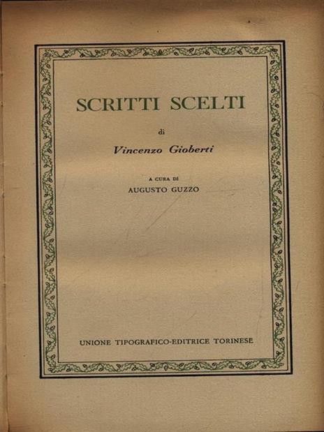 Scritti scelti - Vincenzo Gioberti - copertina