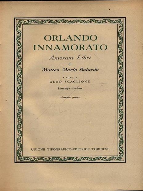 Orlando innamorato 2vv - Matteo M. Boiardo - copertina