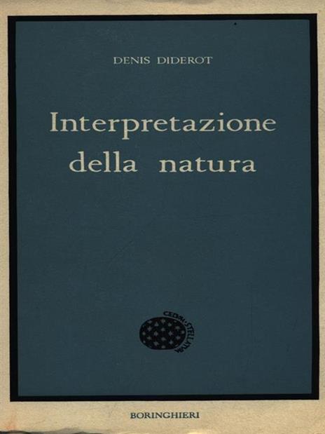 Interpretazione della natura - Denis Diderot - copertina