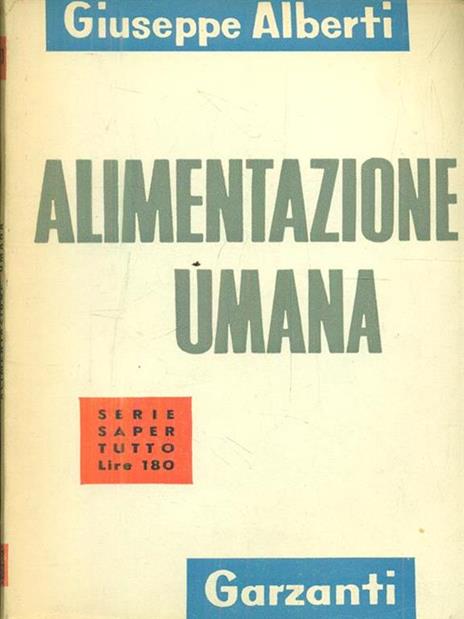 Alimentazione umana - Giuseppe Alberti - copertina