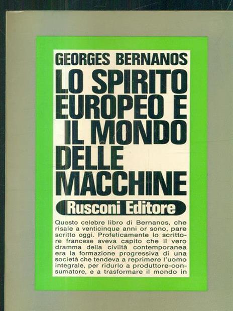 Lo spirito europeo e il mondo delle macchine - Georges Bernanos - copertina