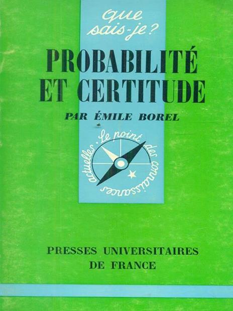 Probabilitè et certitude - Emile Borel - copertina