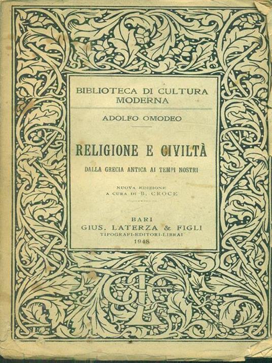 Religione e civiltà - Adolfo Omodeo - copertina