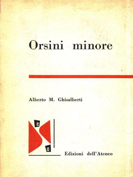 Orsini minore - Alberto M. Ghisalberti - copertina