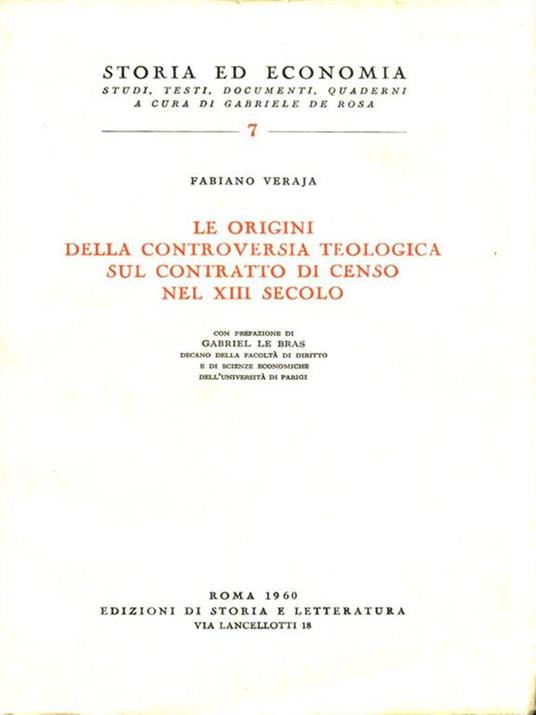 Le origini della controversia teologica sul contratto di censo nel XIII secolo - Fabiano Veraja - 4